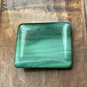 Green glass belt buckle
